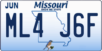 MO license plate ML4J6F