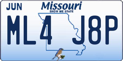MO license plate ML4J8P
