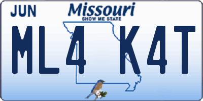 MO license plate ML4K4T