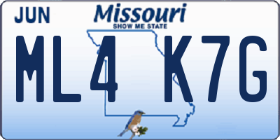 MO license plate ML4K7G