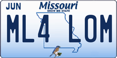 MO license plate ML4L0M