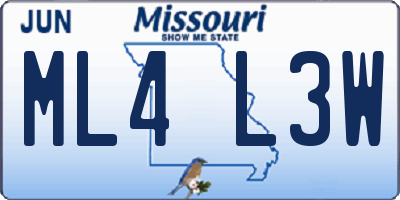 MO license plate ML4L3W