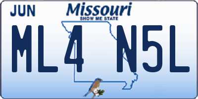 MO license plate ML4N5L