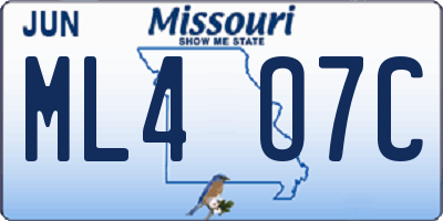 MO license plate ML4O7C