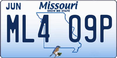 MO license plate ML4O9P