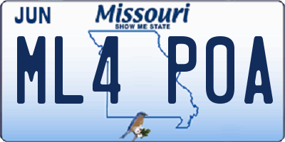 MO license plate ML4P0A