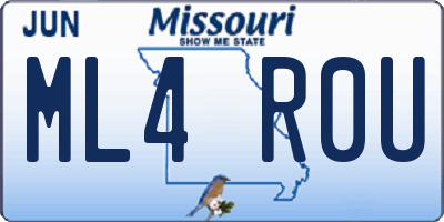 MO license plate ML4R0U