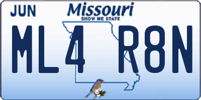 MO license plate ML4R8N