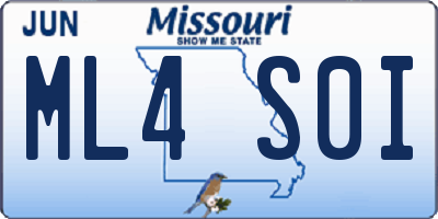 MO license plate ML4S0I