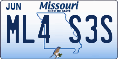 MO license plate ML4S3S
