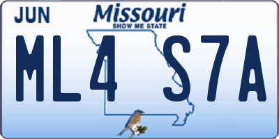 MO license plate ML4S7A