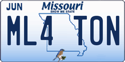 MO license plate ML4T0N