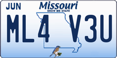 MO license plate ML4V3U
