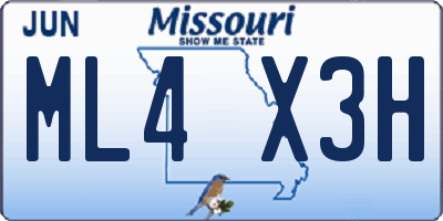 MO license plate ML4X3H