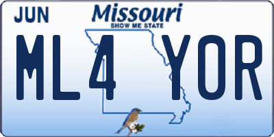 MO license plate ML4Y0R