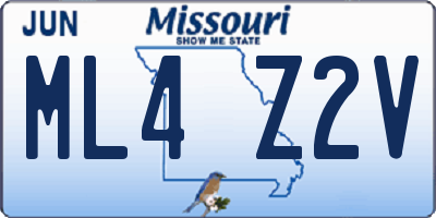 MO license plate ML4Z2V