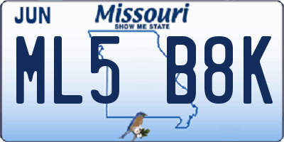 MO license plate ML5B8K
