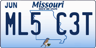 MO license plate ML5C3T