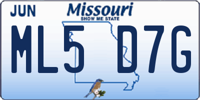 MO license plate ML5D7G
