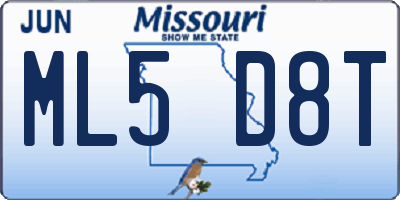 MO license plate ML5D8T