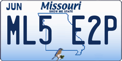 MO license plate ML5E2P