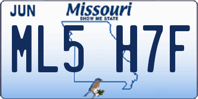 MO license plate ML5H7F