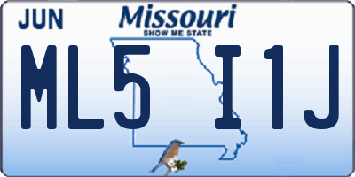 MO license plate ML5I1J
