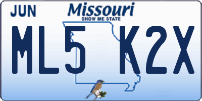 MO license plate ML5K2X