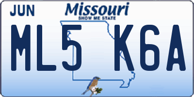 MO license plate ML5K6A