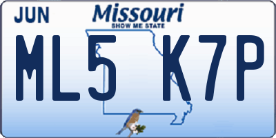 MO license plate ML5K7P