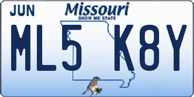 MO license plate ML5K8Y