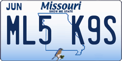 MO license plate ML5K9S