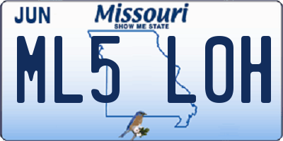 MO license plate ML5L0H
