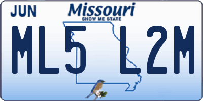 MO license plate ML5L2M