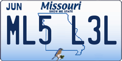 MO license plate ML5L3L