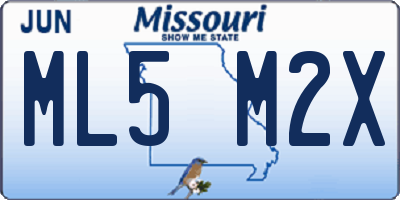 MO license plate ML5M2X