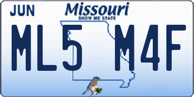 MO license plate ML5M4F