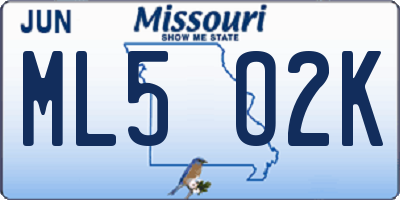 MO license plate ML5O2K
