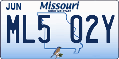 MO license plate ML5O2Y