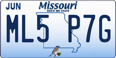 MO license plate ML5P7G