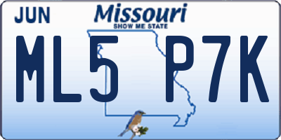 MO license plate ML5P7K