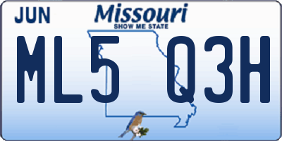 MO license plate ML5Q3H