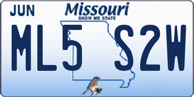 MO license plate ML5S2W