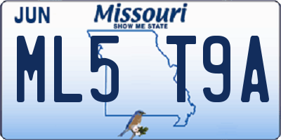 MO license plate ML5T9A
