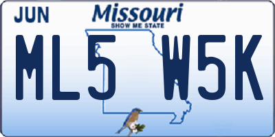 MO license plate ML5W5K