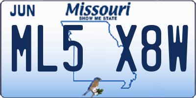 MO license plate ML5X8W