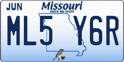 MO license plate ML5Y6R