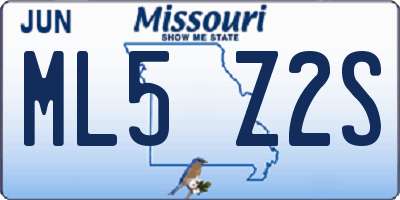 MO license plate ML5Z2S