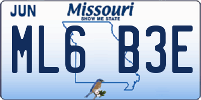 MO license plate ML6B3E