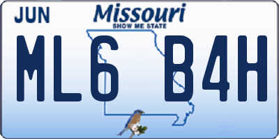 MO license plate ML6B4H
